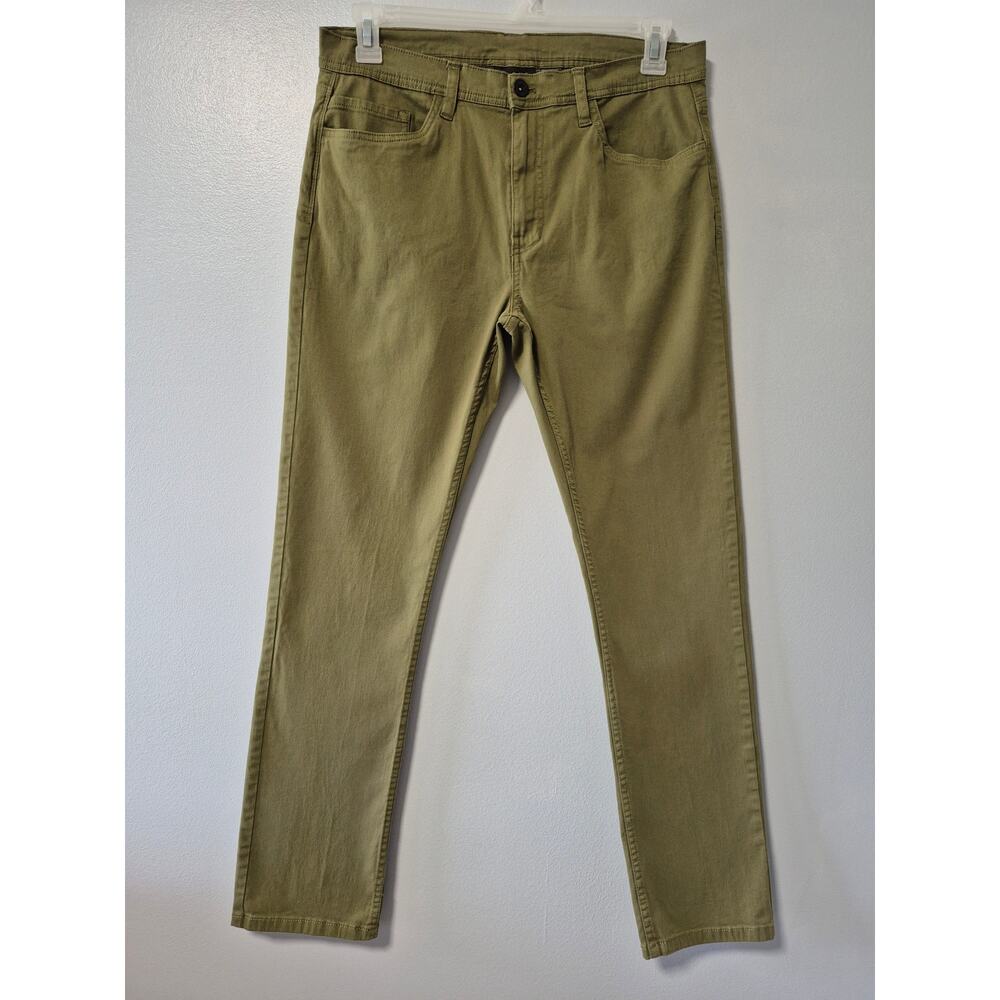 Jachs New York Olive Army Green Pants Mens 34x32 Straight Leg Lightweight